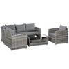 5 Pieces Wicker Patio Furniture Set with 4
