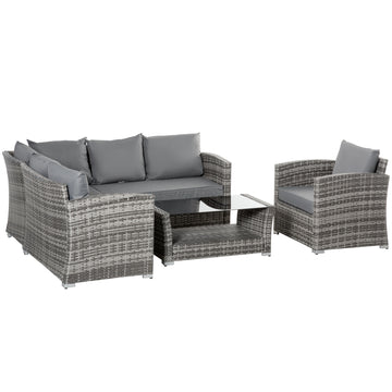 5 Pieces Wicker Patio Furniture Set with 4