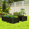 Galvanized Raised Garden Beds, Outdoor Planter Box, Set of 2, for Flowers, Herbs and Vegetables, Black