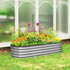 4.9 x 2 x 1ft Galvanized Raised Garden Bed Kit, Metal Planter Box with Safety Edging, Silver