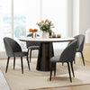 Modern Dining Chairs Set of 4, Upholstered Dining Room Chairs with Metal Legs, Shell Backrest, Padded Seat