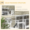 Large Outdoor Catio with Condos, Platforms, Doors, Ladders, Weather-Resistant Roof, White