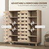 Shoe Cabinet, 21 Pair Shoe Storage Cabinet Organizer with 5-tier Double Door Cabinet and 5-tier Open Shelves, Beige