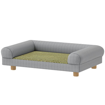 Pet Sofa, Dog Couch Bed for Small Dogs, Elevated Pet Sofa with Solid Feet for Indoor Kittens, Grey