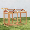 Wooden Chicken Run, Outdoor Chicken Coop with Perch and Dual Doors, Combinable Hen House Rabbit Hutch for Backyard