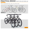 3-Bike Bicycle Floor Parking Rack Cycling Storage Stand Ground Mount Garage Organizer for Indoor and Outdoor Use