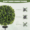 2 Pack 1.3ft Artificial Ball Eucalyptus Topiary with Ground Stake, UV Resistant Faux Greenery for Indoor Outdoor