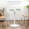 Modern Kitchen Table for 2 people, Round Dining Table with Steel Base for Living Room, Dining Room, White