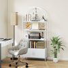 4-Tier Arched Shelving Unit with Cabinet, Bookshelf for Living Room, Office, 31.5
