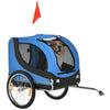 Dog Bike, Trailer Foldable Pet Cart, Bicycle Wagon, Cargo Carrier Attachment for Travelling w/ Safety Anchor, Blue