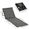 Set of 2 Foldable Lounge Chairs with Carry Bag, Adjustable Backrest, Grey
