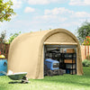 10' x 10' Outdoor Storage Tent, Heavy Duty and Waterproof Portable Shed for Bike, Motorcycle & Garden Tools, Beige