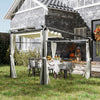 Metal Pergola with Sliding Roof Canopy, Retractable Pergola Canopy, 10' x 10', Beige