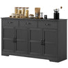 Sideboard Buffet Cabinet with Storage, Modern Coffee Bar Cabinet with 3 Drawers and Adjustable Shelves, Distressed