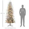 7.5' Pre Lit Arctic Fir Artificial Flocked Christmas Trees, with Snow Branches, Warm White UL Listed Clear Lights