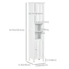 Bathroom Cabinet, Freestanding Linen Cabinet with Open Shelves, 13.8