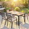 Aluminum Outdoor Dining Table for 6, Patio Rectangular Table, 47.2