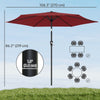 9FT Patio Umbrella, Outdoor Table Patio Umbrellith Tilt, Crank, 6 Ribs, UV Protection for Garden, Lawn, Deck, Backyard