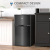 3.2 Cu Ft Compact Refrigerator, Mini Fridge with Freezer, Adjustable Shelves and Reversible Doors for Bedroom
