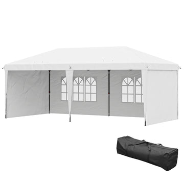 10' x 20' Outdoor Pop Up Canopy Tent Party Tent Instant Shelter W/ Carrying Bag, White