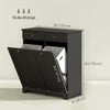 Laundry Cabinet, Tilt Out Laundry Hamper Cabinet with 2 Baskets, Bathroom Hamper Cabinet with 2 Drawers, White