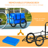 Steel Trailer for Bike, Bicycle Cargo Trailer with Foldable Storage Box and Safe Reflectors, Max Load 88LBS, Blue