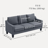 3 Seater Sofa, Modern Couch with Pocket Spring, Linen Upholstered, Thick Padded