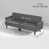 Modern Couch, 3 Seater Sofa, Corduroy Loveseat with Rubberwood Legs and Extra-Wide Seat, Grey