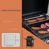 Outdoor 3 Burner Gas Grill Portable Barbecue w/ Wheels, Warming Rack, Shelves, Cabinet, Thermometer, Black