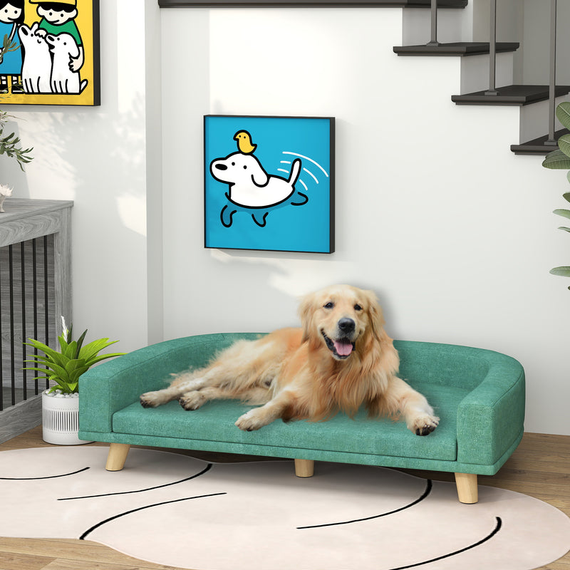 Dog Sofa for Large Dogs with Washable Cover, Anti-slip Foot Pads, Green