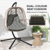 Outdoor Swing Cushion, Tufted Patio Cushion Replacement for Garden Chair Egg Chair,  Indoor Outdoor Seat Cushion, Grey