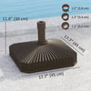 Patio Umbrella Base Umbrella Stand, Heavy Duty Outdoor Umbrella Stand Base 17.7