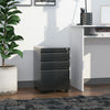 3 Drawer Filing Cabinet, Lockable Office Storage Cabinet on Wheels for Legal, Letter, A4 Files, Black
