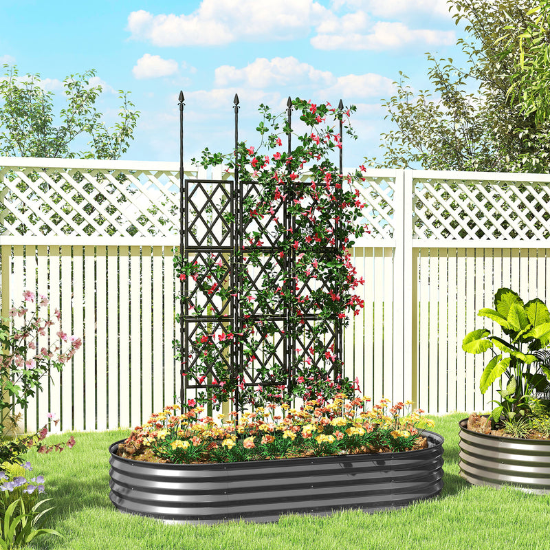 Foldable Garden Trellis, 33.5 x 77.6 Inch Lattice Climbing Support Trellis for Garden, DIY Assembly, Black