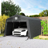 12' x 20' Portable Garage, Heavy Duty Carport Canopy with Ventilation Windows and Large Roll-up Door, Dark Grey