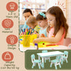 Qaba Kids Table and Chair Set with 4 Chairs, Adjustable Height, Easy to Clean, for 1.5 - 8 Years Old, Green