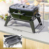 Charcoal BBQ Grill, Foldable Barbecue Grill with Warming Rack, Adjustable Vent, Thermometer, Handles, Black
