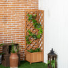 Raised Garden Bed Wood Planter with Trellis for Vine Climbing, 16
