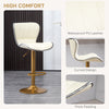Counter Height Bar Stools Set of 2, Adjustable Height Bar Chairs with Swivel Seat, PU Leather Upholstery