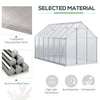 6' x 12' x 6.5' Walk-in Greenhouse, Polycarbonate Greenhouse with Adjustable Roof Vent, Base, Sliding Door