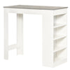 Bar Table, High Top Pub Table with 4 Storage Shelves, Modern Bar Height Table for Home Bar, Kitchen