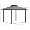 10' x 10' 2-Tier Outdoor Gazebo Canopy Tent with Zippered Mesh Sidewalls, Aluminum Frame for Patio, Backyard
