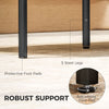 Coffee Table with Storage, Nordic Side Table with Fluted Tambour Sliding Doors and Steel Legs for Living Room, Oak