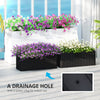 2 Pack 20 Inch Hanging Flower Pots, Railing Planter Box for Fence, Garden, Rattan Look, Black