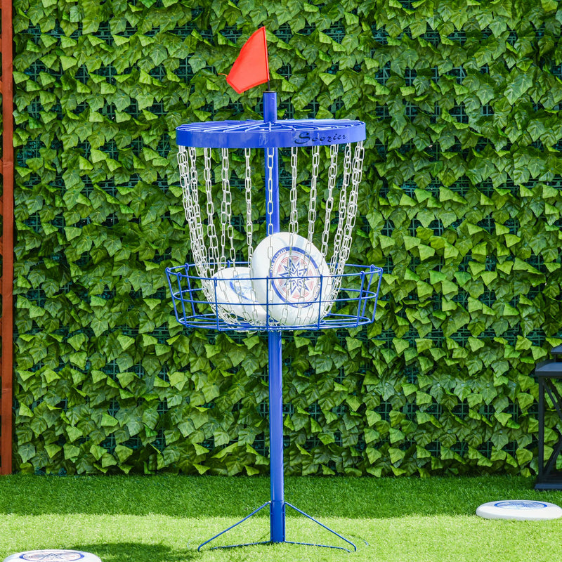 Soozier 24-Chain Portable Practice Basket for Disc Golf Target Stand Easy Assembly & Lightweight Basket w/ Carry Bag Deep Blue