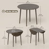 Folding Dining Table, Round Drop Leaf Kitchen Table for Small Spaces with Wood Legs, Distressed Grey