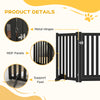 3-Panel Foldable Dog Gate with Feet for Medium Dogs and Below, Black