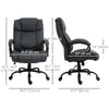 Linen Computer Desk Chair, Executive Office Chair with Spring Padding and Swivel Wheels, Charcoal Grey