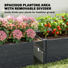 Vinyl Raised Garden Bed Kit, 6.5 x 2 x 1ft Elevated Garden Box with Divider and Open Bottom, Grey Wood Effect