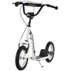 Aosom Dual Brakes Kick Scooter 12-Inch Inflatable Front Wheel Ride On Toy for Age 5+, White